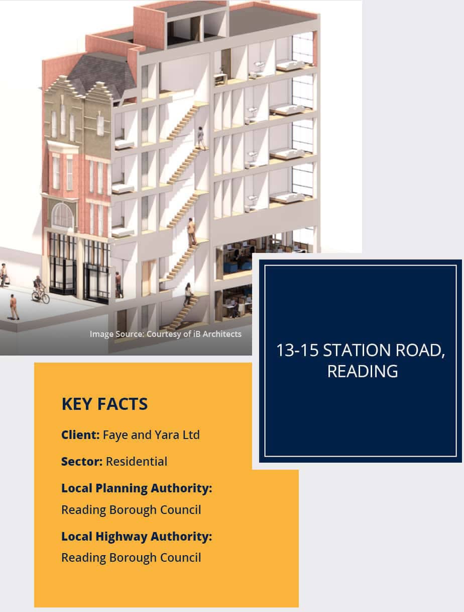 Project Key Facts - 13-15 Station Road, Reading | Evoke Transport