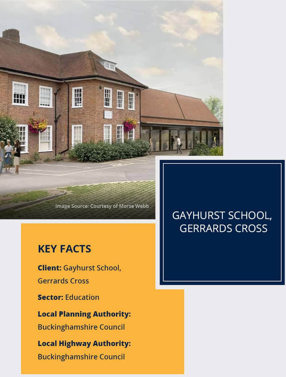 Project Key Facts - Gayhurst School, Gerrards Cross | Evoke Transport