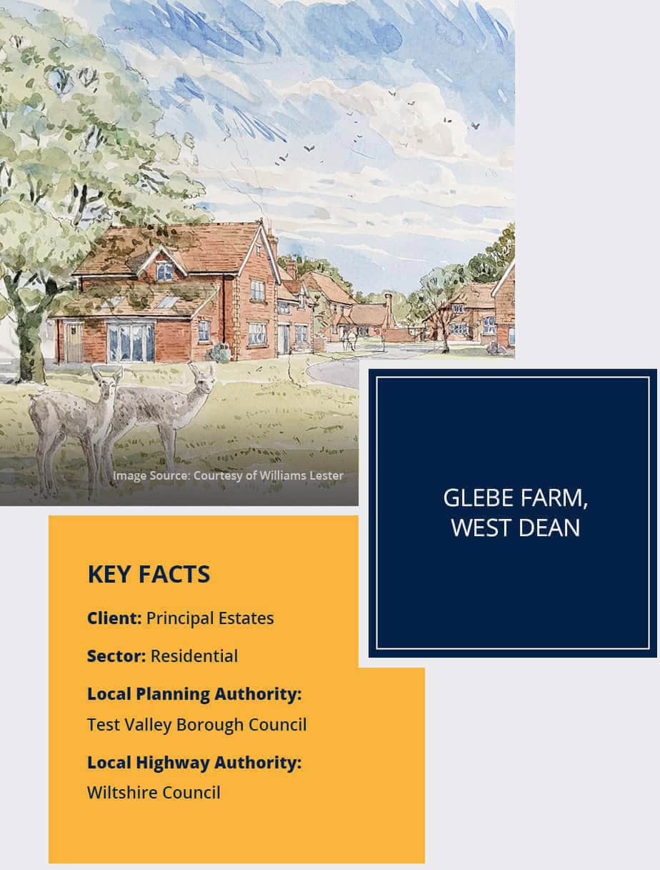 Project Key Facts - Glebe Farm, West Dean | Evoke Transport