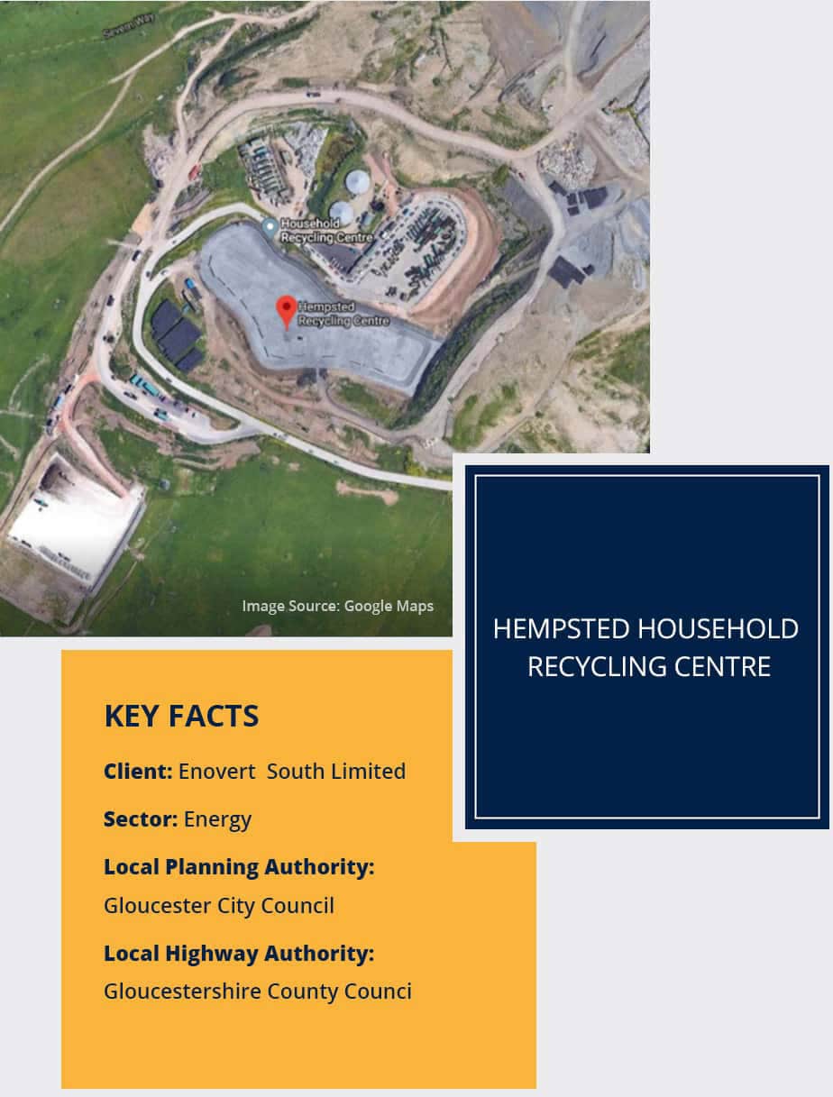 Project Key Facts - Hempsted Household Recycling Centre | Evoke Transport